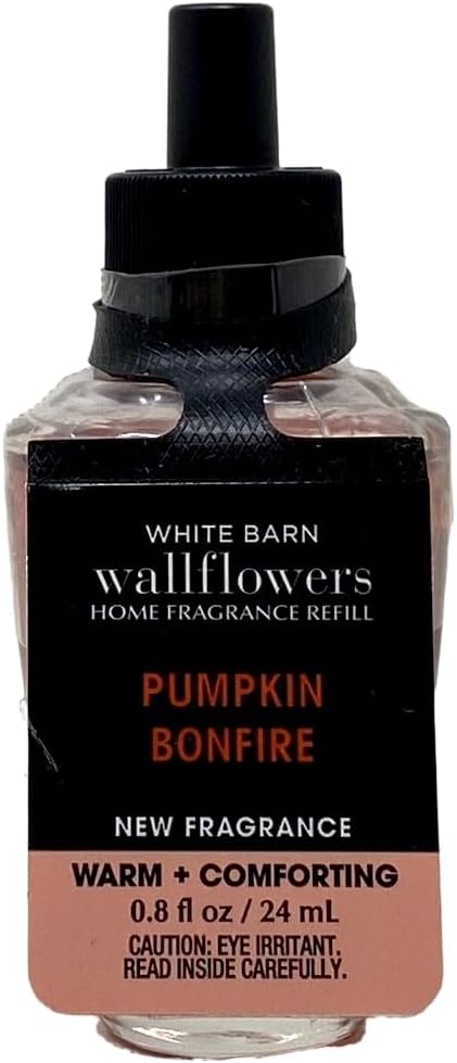 Bath & Body Works White Barn Pumpkin Bonfire Wallflowers – Recambios de fragancia para el hogar, paquete de 2
