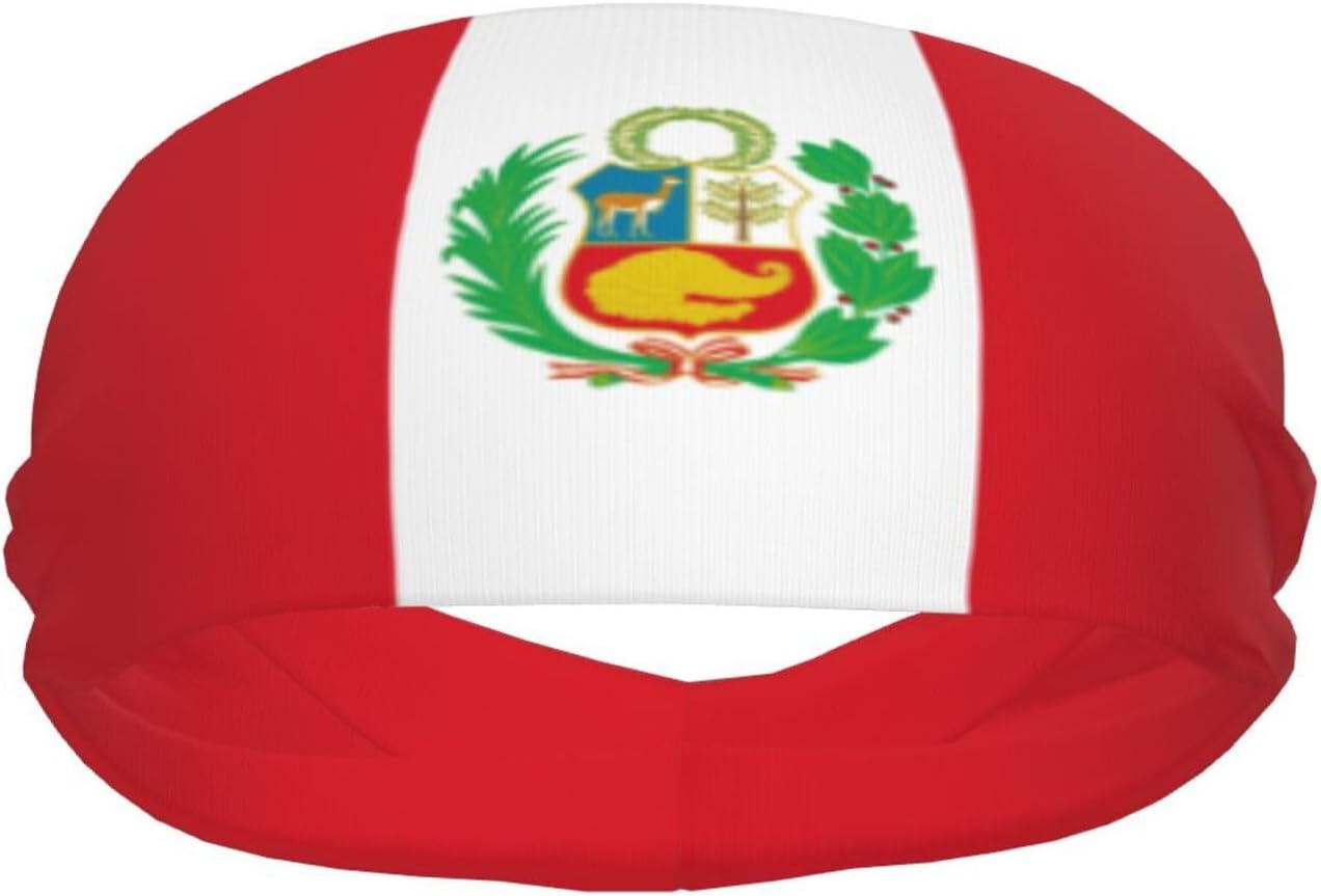 Diademas deportivas con la bandera de Perú para hombres y mujeres, absorbe la humedad, diademas deportivas para correr, fitness, yoga, ciclismo,