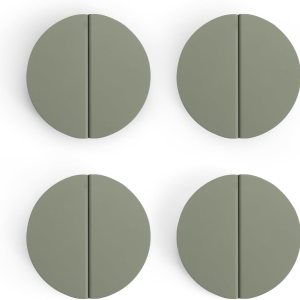 Tiradores de cajón verdes de 2-12 pulgadas, 8 piezas (media luna de latón cepillado medio redondo, manijas de media luna, pomos semicírculos con Tiradores de cajón verdes de 2-12 pulgadas, 8 piezas (media luna de latón cepillado medio redondo, manijas de media luna, pomos semicírculos con