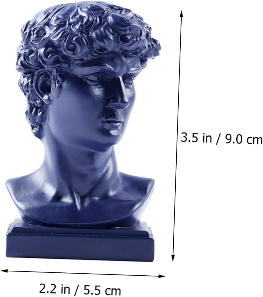 Ciieeo Caja de 3 piezas para palillos de dientes, estatua griega, plantador, estatua Toscano, cabeza de David, escultura, palillo de dientes,