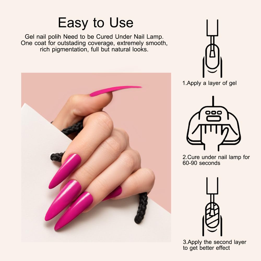 CANNI Juego de esmaltes de uñas de gel sin hema, de 0.3 fl oz, kit de 6 esmaltes de gel de colores nude, kit de manicura de gel de uñas LED para