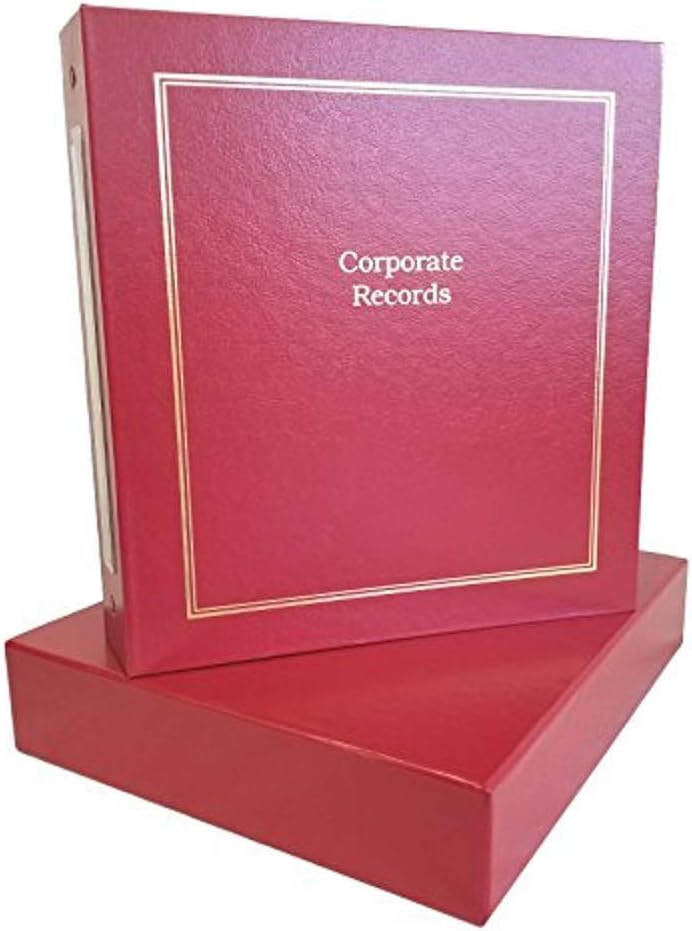 HUBCO Cartera de carpetas de negocios de 3 anillos con inserto de etiqueta de nombre de empresa y funda (rojo)