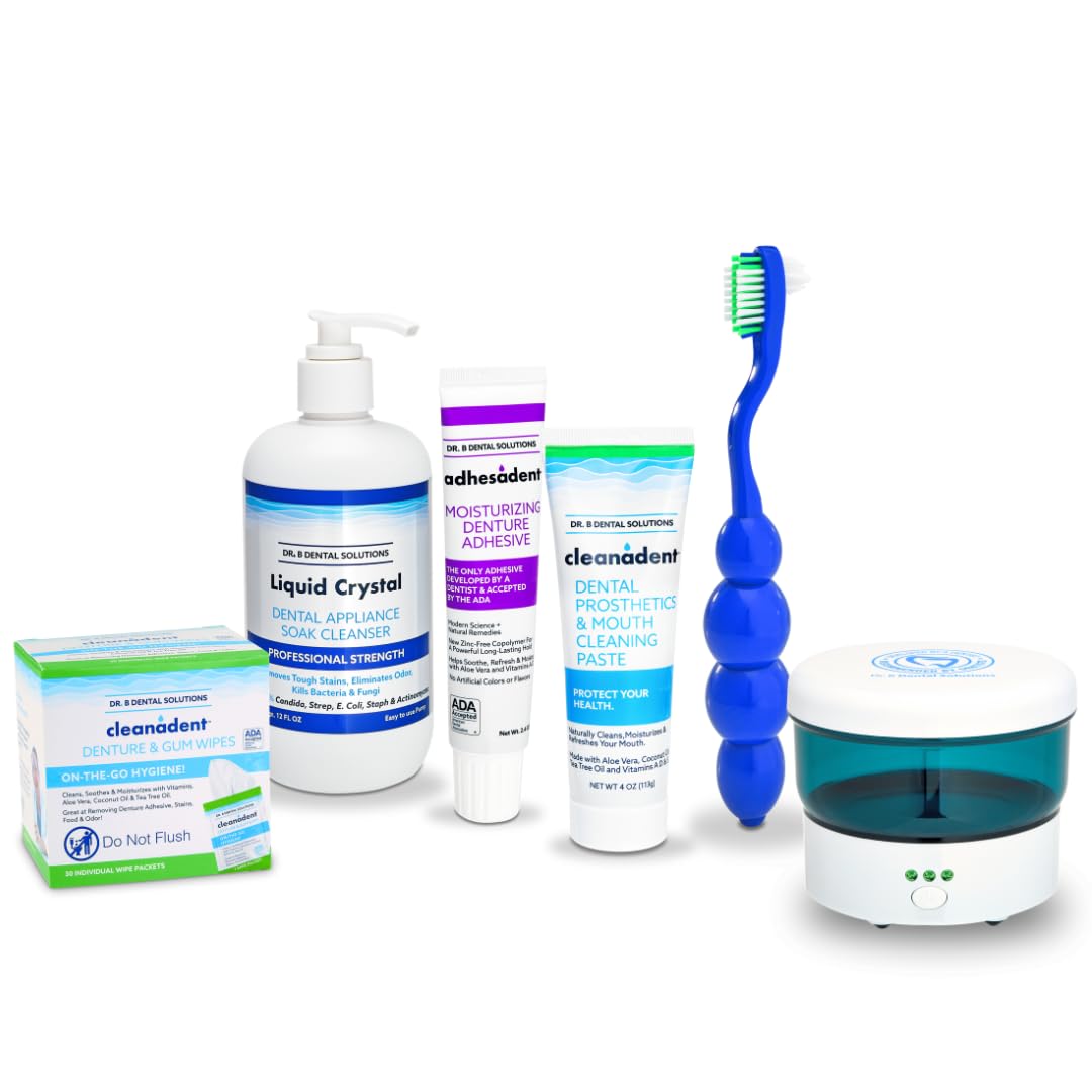 Dr. B Dental Solutions Kit completo para el cuidado de la dentadura diseñado por un dentista en un kit simple..