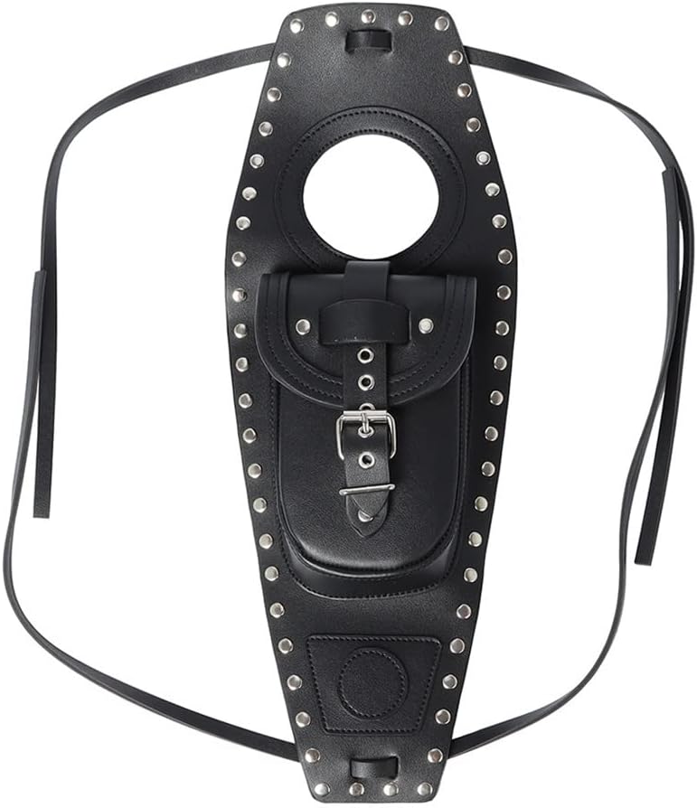 Newsmarts DAMAI – Bolsa de depósito de combustible para motocicleta, bolsa central de cuero sintético para consola de salpicadero, bolsa remachable