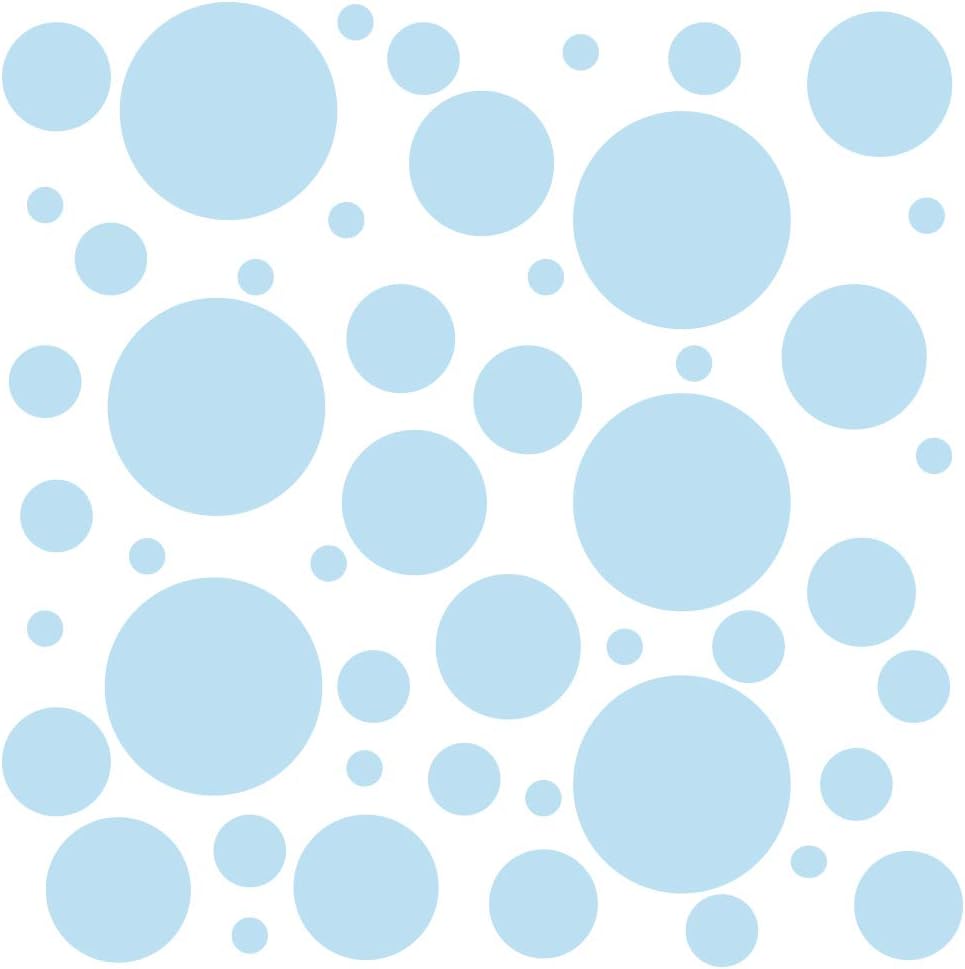 Juego de 100 calcomanías de vinilo (azul bebé) para pared, varios lunares, adhesivo extraíble, seguro en paredes lisas o texturizadas, círculos
