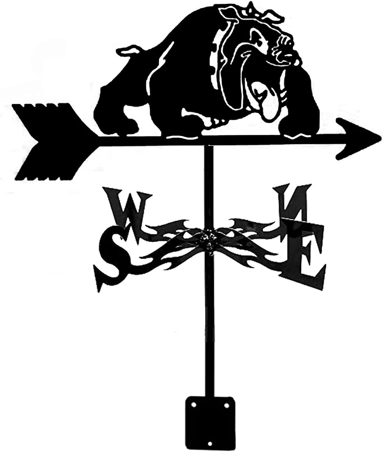 Bulldog Tyne Bear Bird Siluetas de toro de grúa salvaje, veleta meteorológica, indicador de dirección del viento, granja, retro, escena duradera,