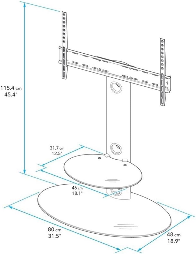 AVF Soporte de suelo de acero para TV con columna de montaje para TV de 32″ a 65″ en negro