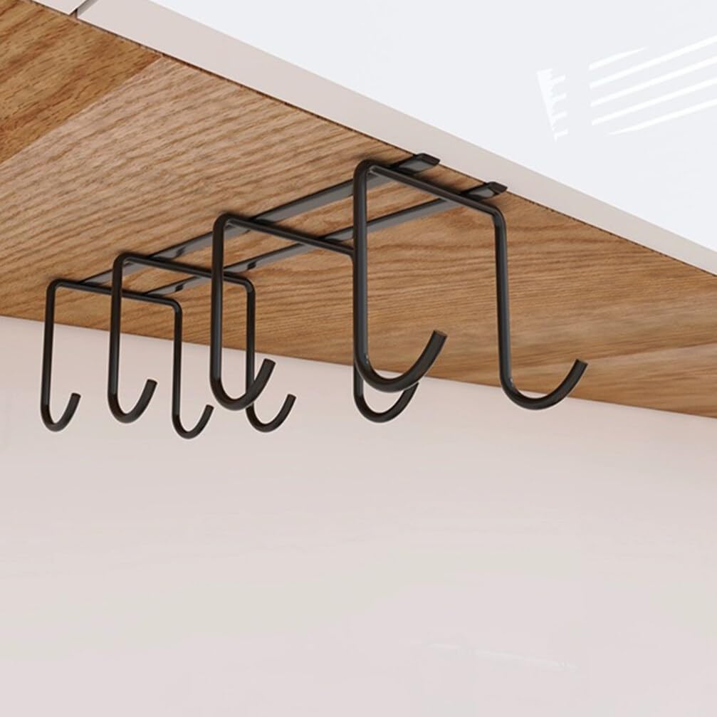 UPKOCH Soporte para tazas debajo del gabinete, estante para tazas, taza de café, té, debajo del armario, soporte para tazas