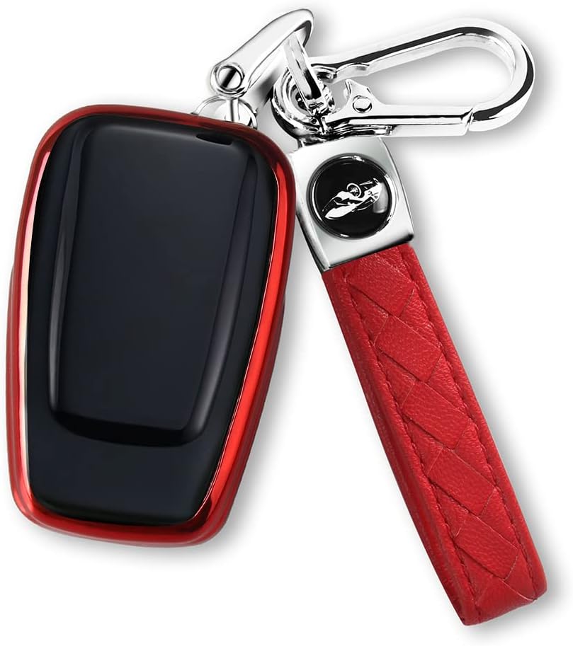 QBUC Funda para llavero Toyota con llavero de TPU de alta calidad, adecuada para Highlander RAV4 Camry Avalon C-HR Corolla GT86 2018-2024 (estilo