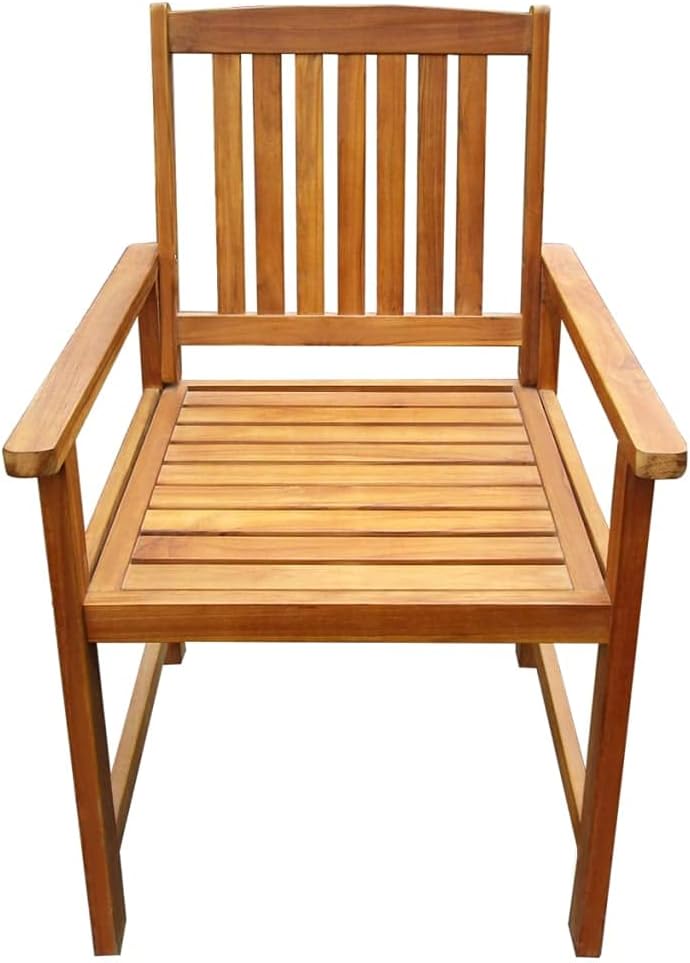 vidaXL Sillas de patio, 2 piezas, silla de comedor de patio con reposabrazos, silla de exterior para terraza, jardín, césped, balcón, patio, madera