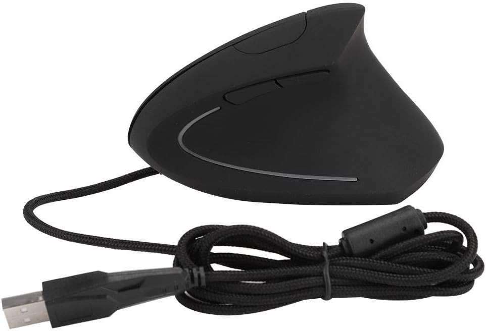 Sanpyl Ratón óptico vertical 6D, diseño ergonómico, 800120020003200 DPI USB LED ajustable, ratones para juegos con cable, para Windows