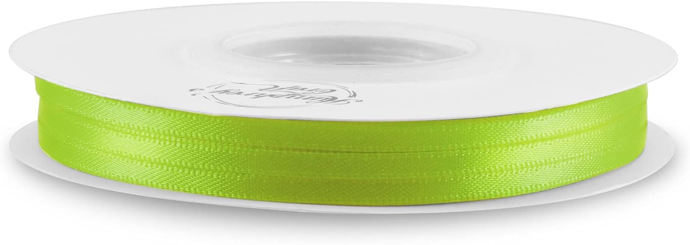 Humphrey’s Craft Cinta de satén de doble cara verde manzana de 18 pulgadas, 50 yardas, variedad de colores para manualidades, envoltura de regalos,