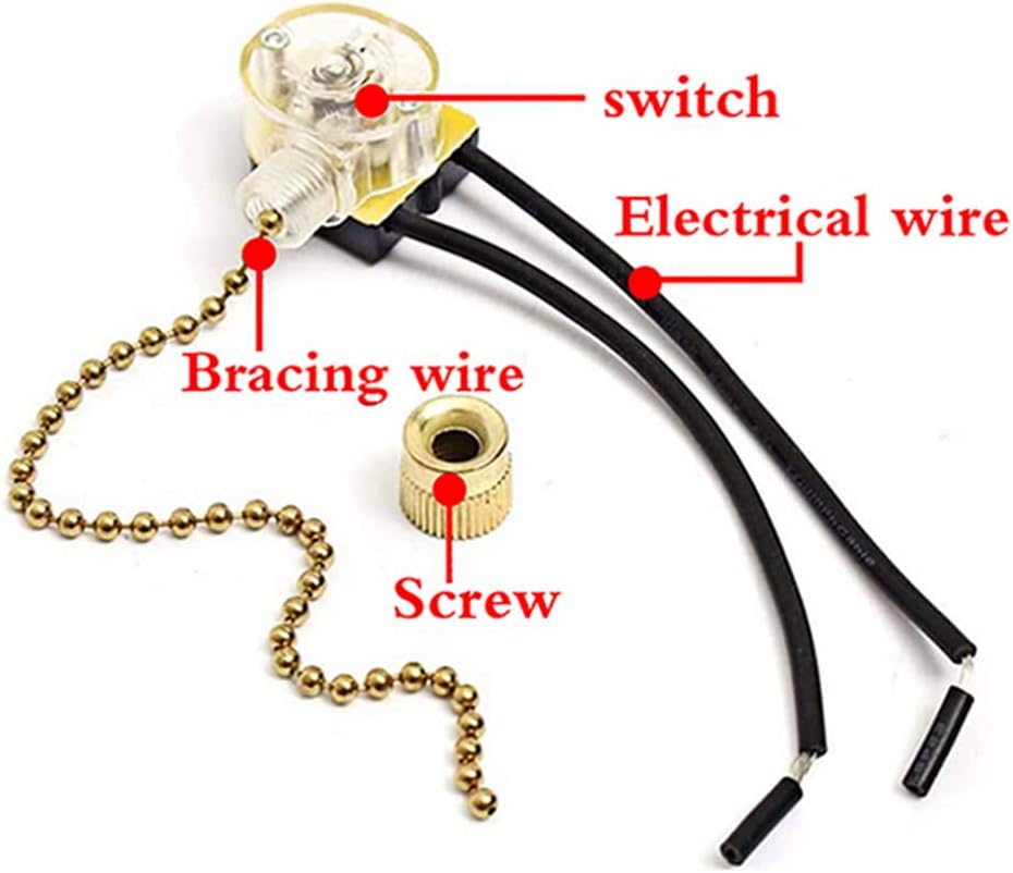 Interruptor de ventilador de techo Zing Ear ZE-109, interruptor de luz de encendido y apagado de dos cables para ventiladores de techo Hunter y