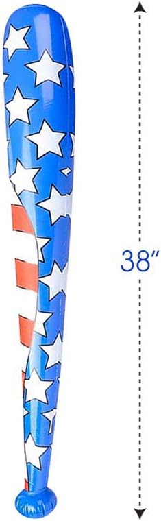 ArtCreativity Inflable de bate de béisbol con bandera estadounidense, juego de 3, accesorios de disfraz patriótico, decoración del 4 de julio y
