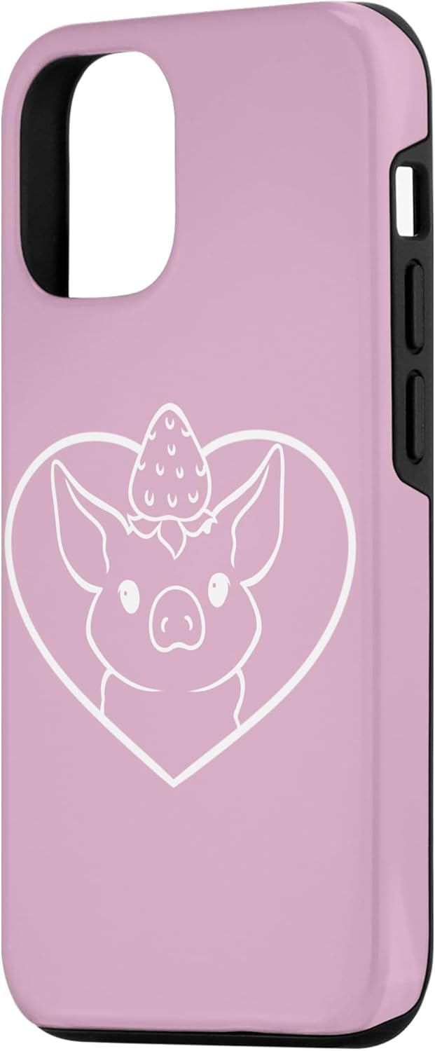 Funda para iPhone 13 Sow Swine Cute Heart Strawberry Mini Cerdo