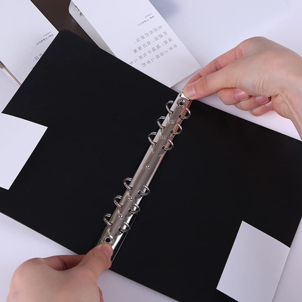 Carpeta A5 PP con 6 anillas rellenable, 6 anillas, con capacidad para papel de 5.7 x 8.27 pulgadas, anillo de 0.7 pulgadas, paquete de 3 unidades