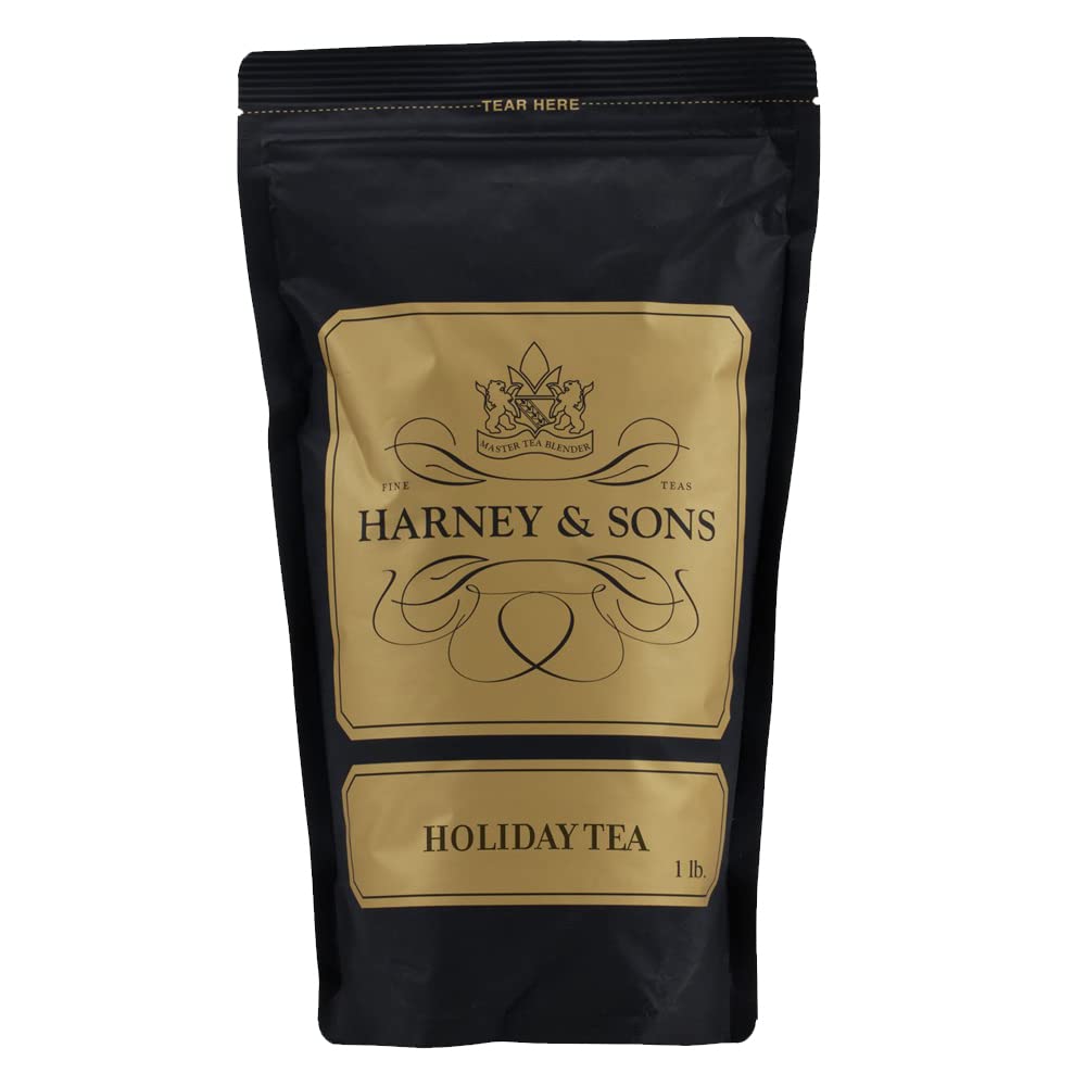 Harney & Sons Té navideño con sabores cítricos, clavo, canela y almendras  16 onzas de té negro suelto