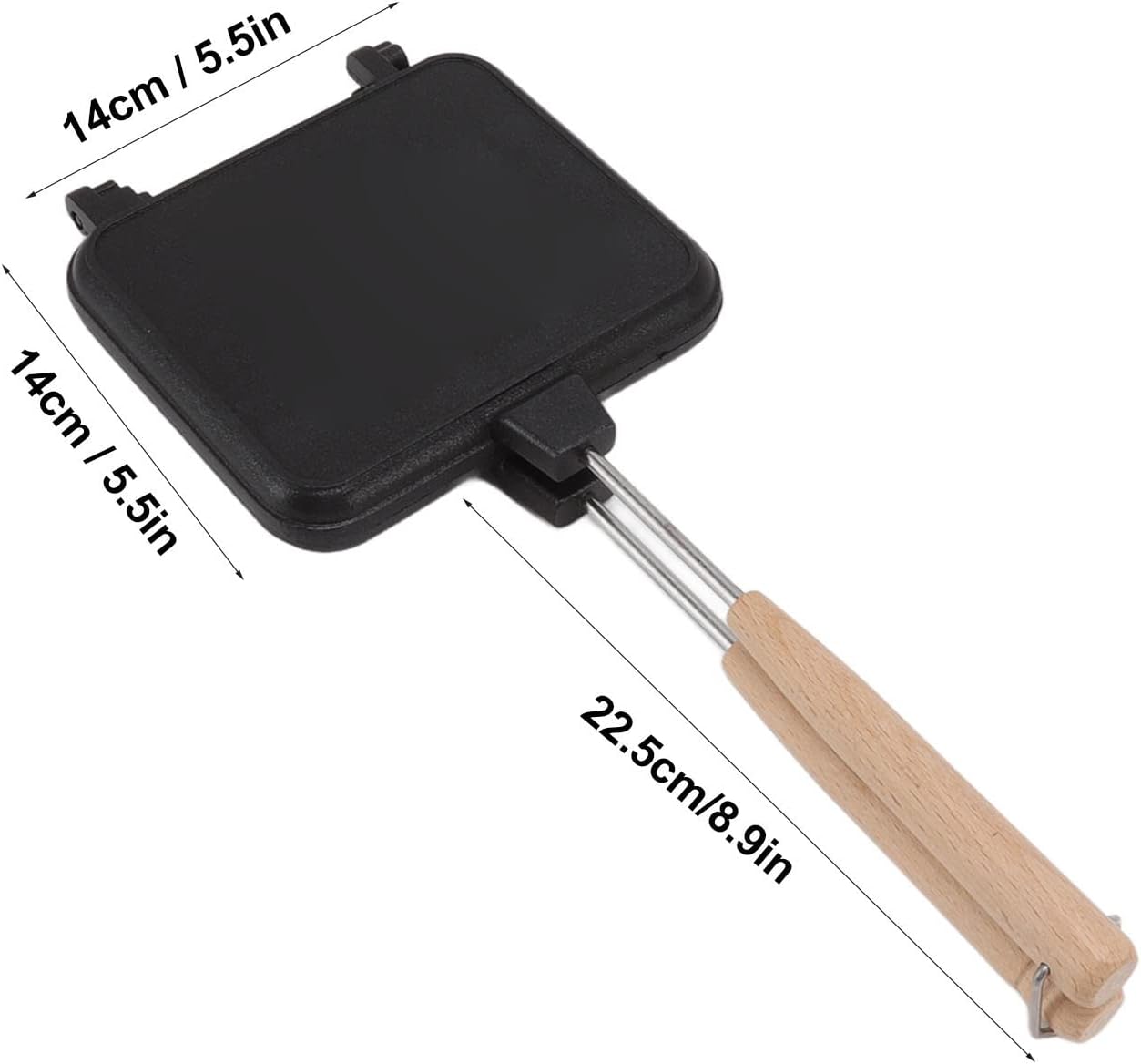 Sartén de doble cara, de aleación de aluminio de 5.5 pulgadas, de doble cara con asas resistentes al calor, sartén de cocción a presión de doble