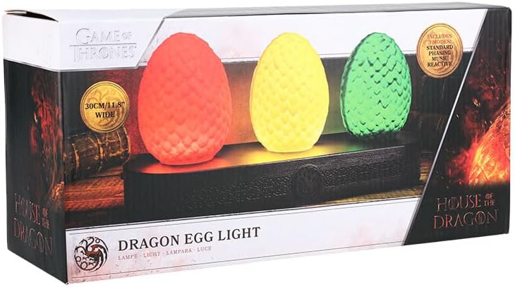 Paladone House of The Dragon Egg Light – Decoración de fantasía y mercancía de fandom para los fanáticos de Juego de Tronos
