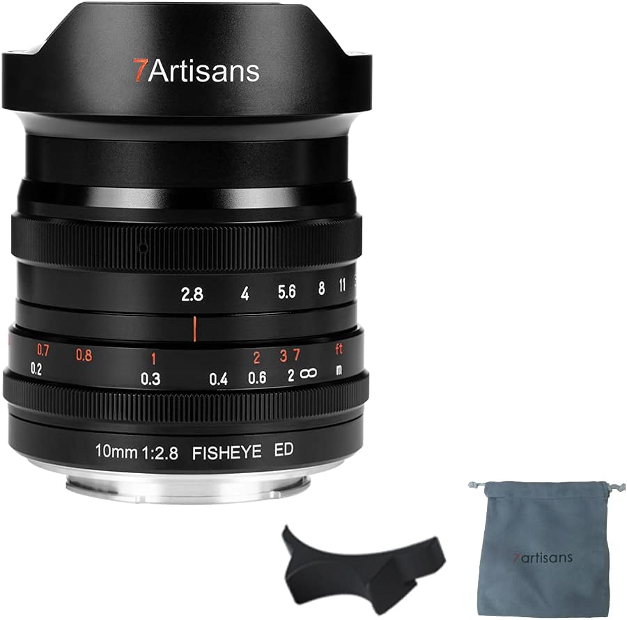 7artisans 0.394in F2.8 Full Frame Ultra Gran Angular Ojo de Pez Lente 178Manual Enfoque para Sony E-Mount cámaras sin espejo