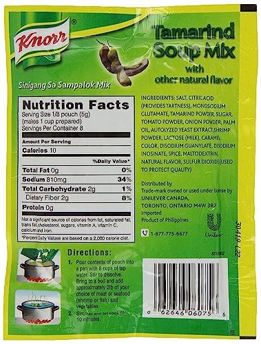 Knorr Mezcla de sopa de tamarindo (Sinigang sa Sampalok Mix), 1.41oz (40g) (paquete de 4)