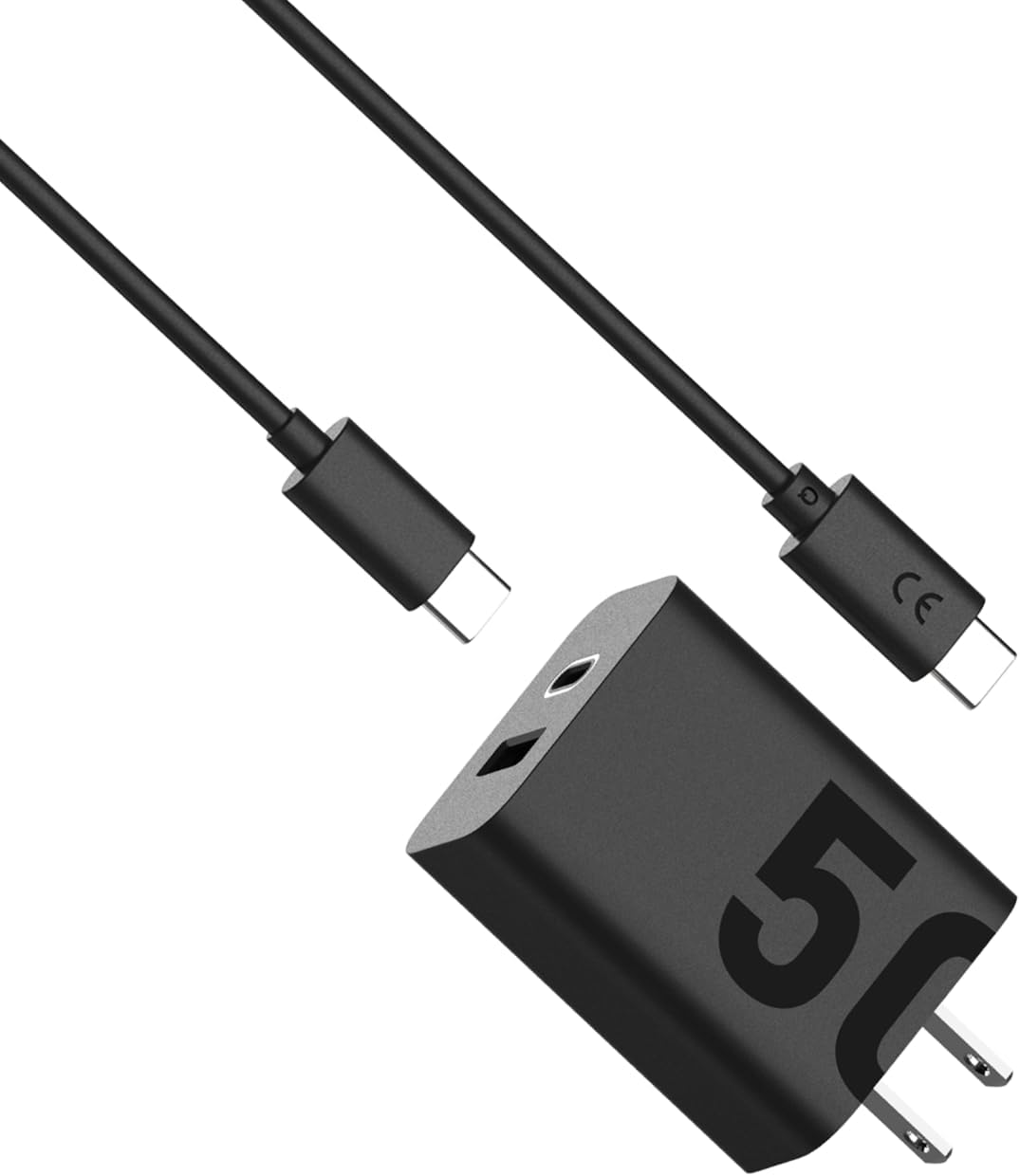 Motorola Cargador TurboPower Share de 50 W – Doble puerto USB-A y USB-C, potente USB-PD (suministro de energía) y salidas QC3.0 con cable USB-C de