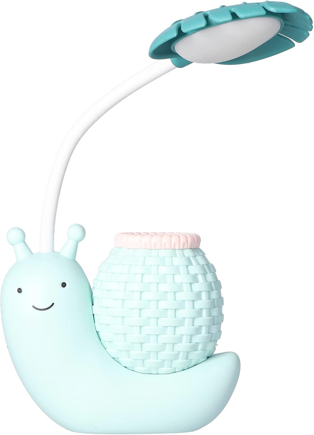Lámpara de escritorio LED con soporte para bolígrafo, soporte de dibujos animados, lámpara de mesa con múltiples funciones de carga USB, linda luz