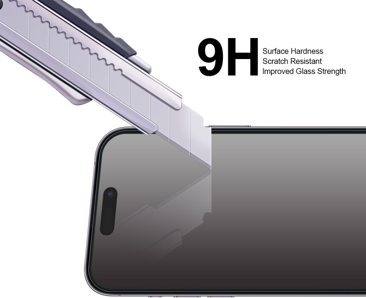 Supershieldz Paquete de 2 protectores de pantalla antirreflejos (mate) diseñado para iPhone 15 Pro (6.1 pulgadas), vidrio templado, antihuellas,