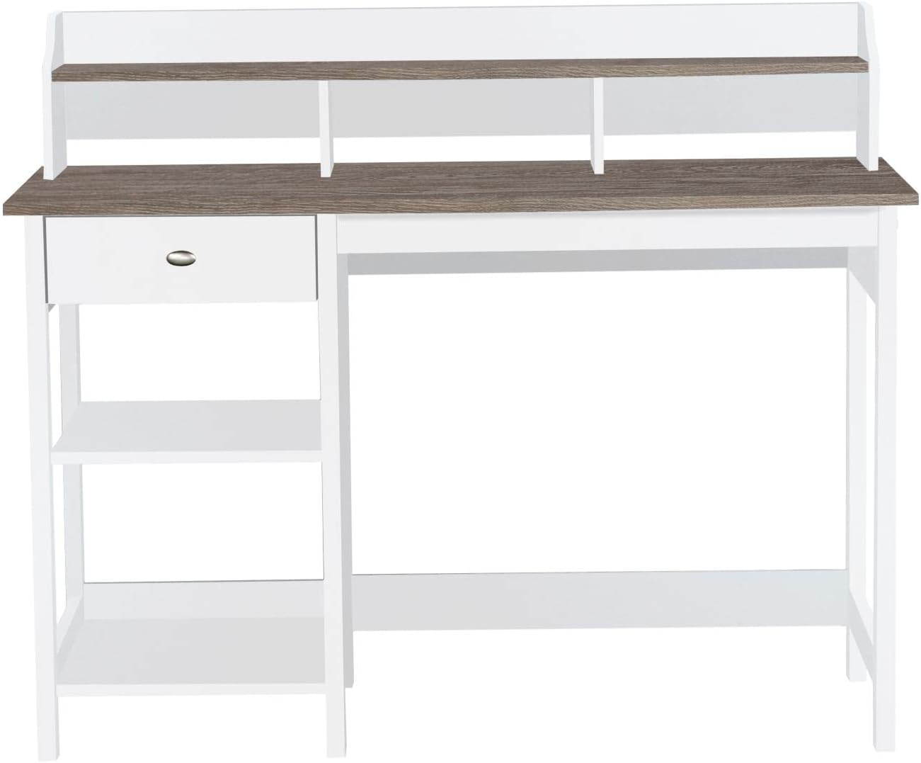 Saint Birch Finley – Escritorio moderno de madera con gabinete en roble blancogris