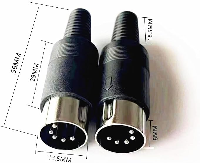 Enchufe macho DIN de 5 pines, enchufe hembra y enchufe compatible con teclado MIDI y micrófono (6 piezas)