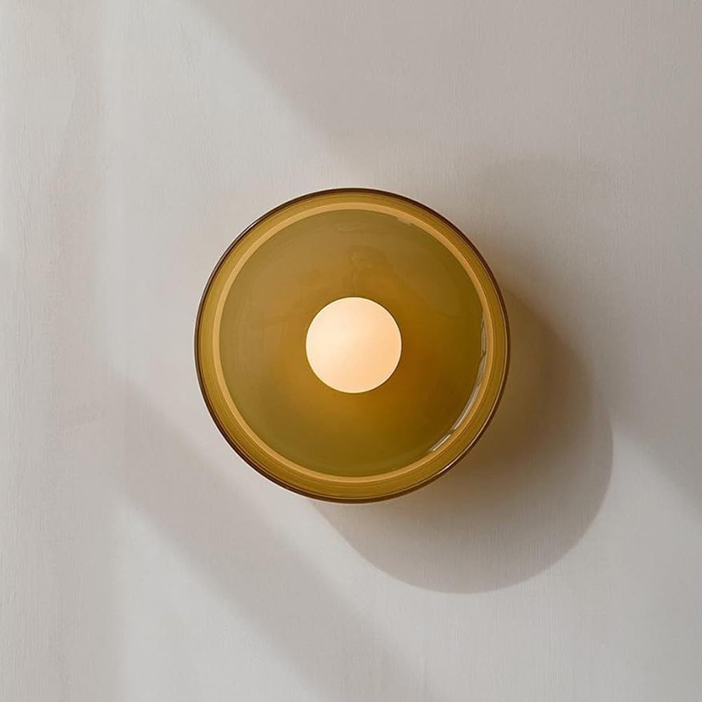 Lámpara de techo semiempotrada de cristal naranja de mediados de siglo con globo de leche, nórdico, moderno, verde, accesorios de iluminación para