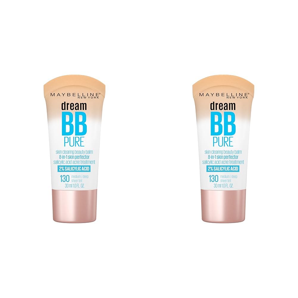 MAYBELLINE New York Dream Pure Skin Clearing BB Cream, bálsamo de belleza 8 en 1 perfeccionador de la piel con 2% de ácido salicílico, cobertura de