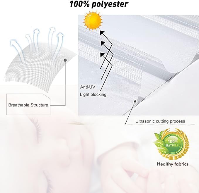 Persianas opacas de cebra sin cordones para ventanas con funda de cenefa, persianas traslúcidas de día y noche para control de luz de privacidad,