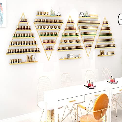 Estantes triangulares de metal para esmaltes de uñas para estantes de pared, estante de almacenamiento de aceite esencial, tienda de salón de uñas,