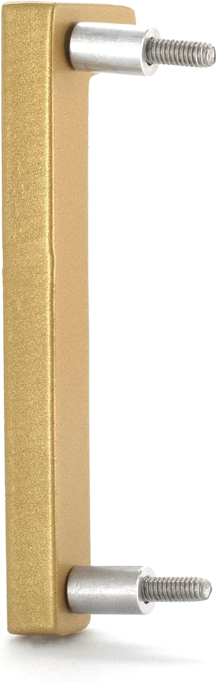 Montague Metal Products MHN-06-F-GD1-1 Números flotantes modernos de aluminio cepillado sólido, 6 pulgadas, oro recubierto de polvo