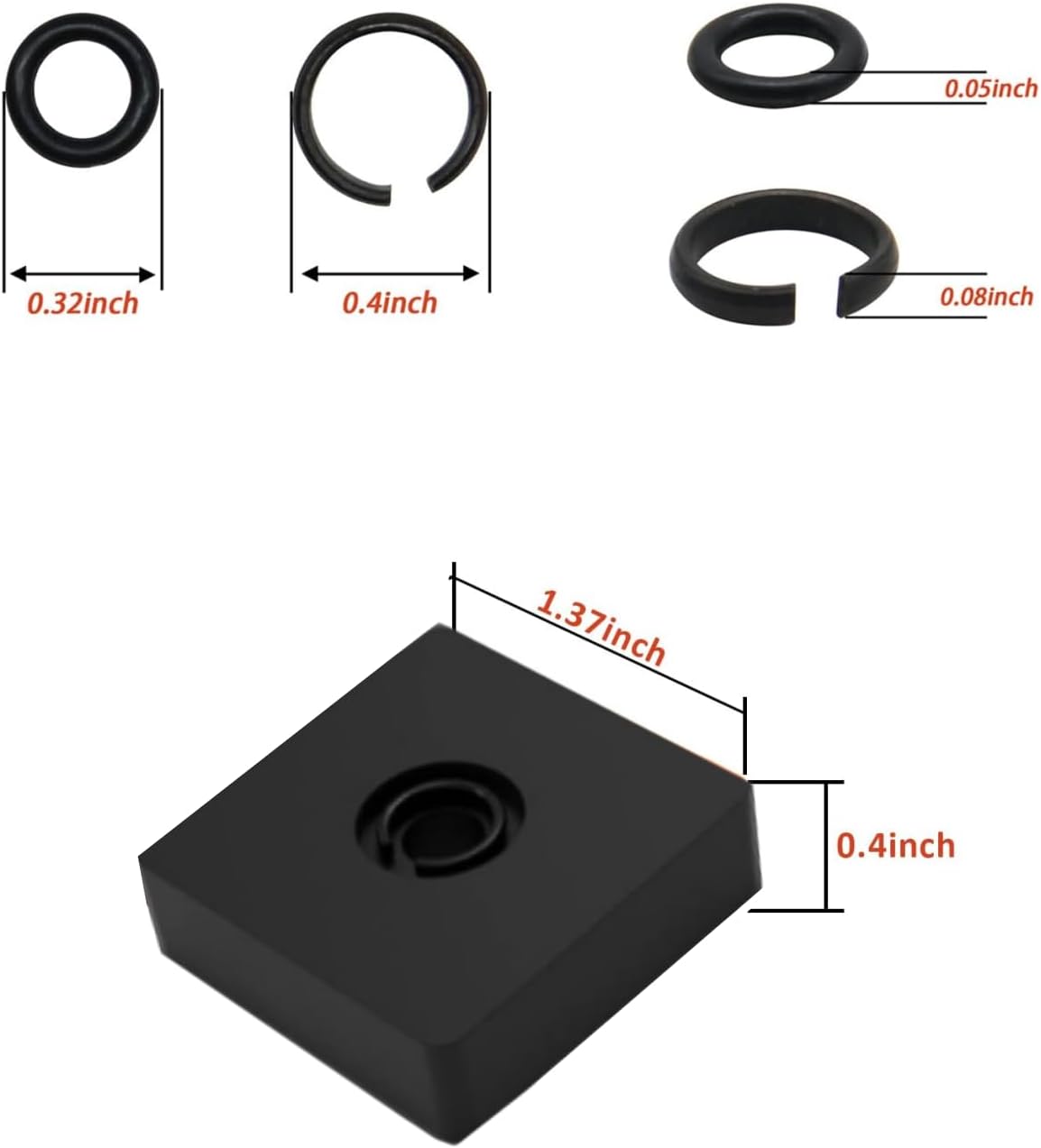 (12 juegos) Anillo de retención de impacto de 38 pulgadas, anillo de fricción de impacto con junta tórica para llave de impacto Milwaukee tipo
