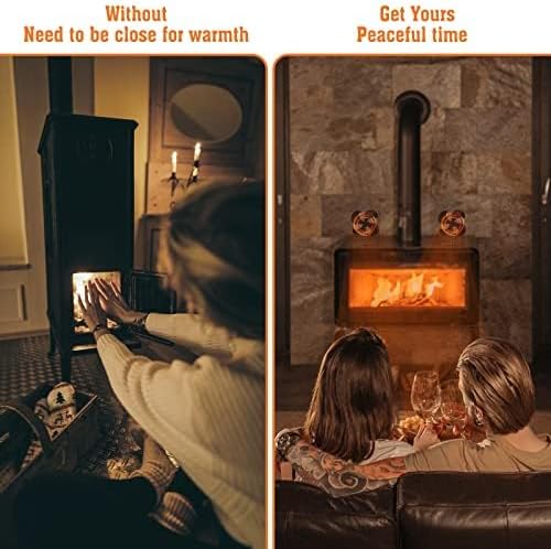 ZHENGXOO Ventilador de estufa de leña alimentado por calor, ventilador de chimenea no eléctrico, ecológico y ahorra energía, para quemador de leña
