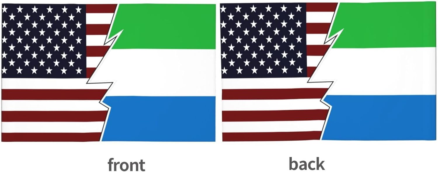 Double Sided Printing Torn Style American And Sierra Leone Flags Car Flag 12×18 Inches Car Window Clip Flags Car Decoration Banner