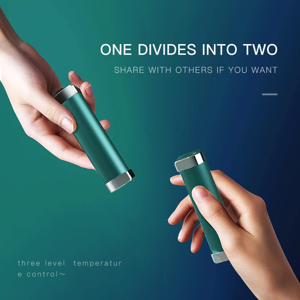 Paquete de 2 baterías portátiles USB-C con 10000mAh y 12 horas de calidez, calentadores de manos eléctricos magnéticos divididos de 360 para