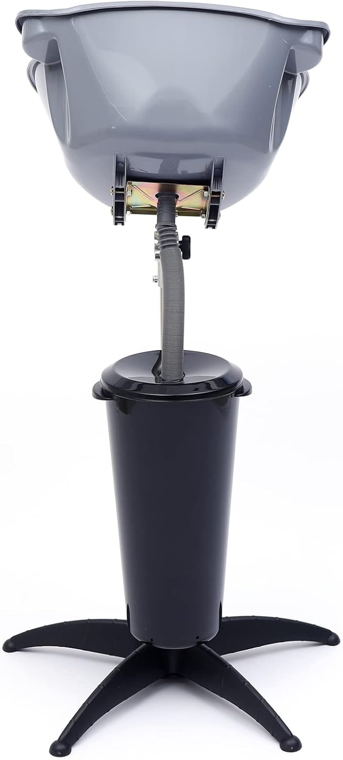 Fregadero de lavado de cabello, lavabo de champú profundo de altura ajustable con manguera de drenaje para el hogar, peluquería, salón de belleza,