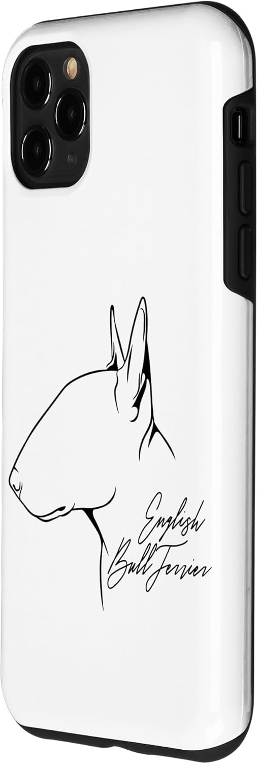 Funda para iPhone 11 Pro Max Orgullosa Inglés Bull Terrier Perfil Perro Mamá Perro