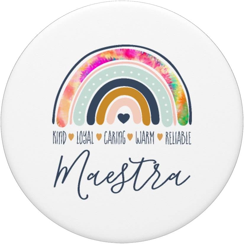 Maestra Cute Rainbow Regalos para Maestra Bilingue Teache PopSockets intercambiables PopGrip