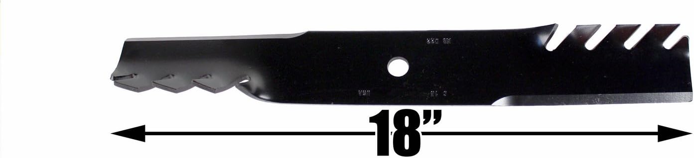 USA Mower Blades (3 MB022BP dentados de elevación alta para Bad Boy 038000300 Jacobsen 390665 Longitud 18 pulgadas. Ancho 2-12 pulgadas. Grosor .203