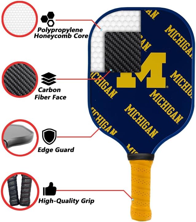 Parrot Paddle – Paleta de pickleball de fibra de carbono con núcleo de panal