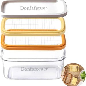 Cortador de mantequilla, rebanador de mantequilla, plato de mantequilla con tapa para un fácil corte y almacenamiento, contenedor de mantequilla Cortador de mantequilla, rebanador de mantequilla, plato de mantequilla con tapa para un fácil corte y almacenamiento, contenedor de mantequilla