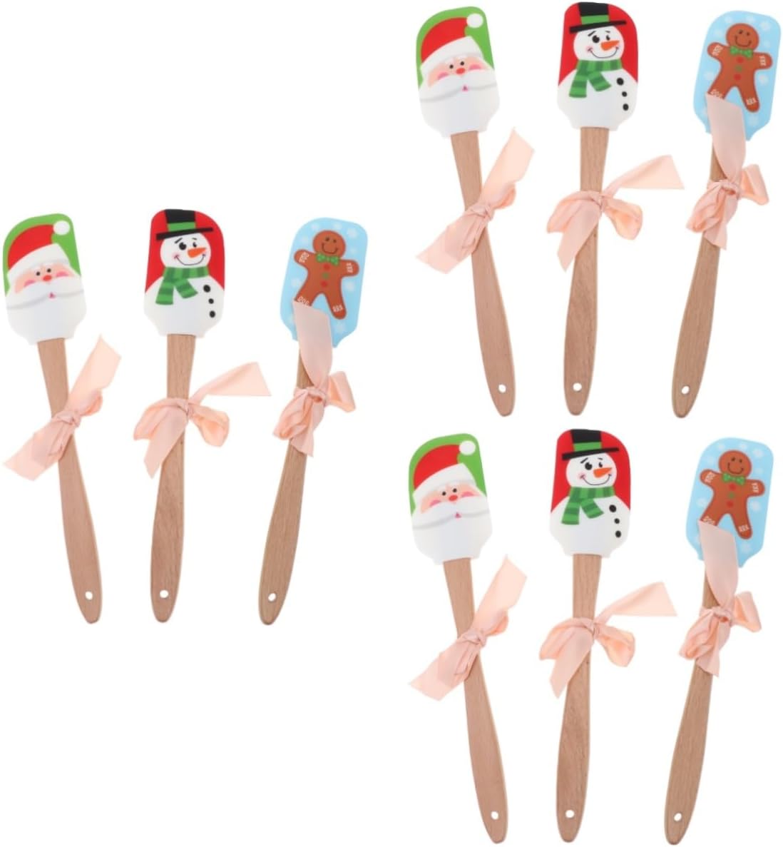 ABOOFAN 9 Pcs Christmas Silicone Spatula Espatulas De Reposteria Butter Scraper for Restaurant Cake Spatula for Bakery Silicon Spatulas Kitchen