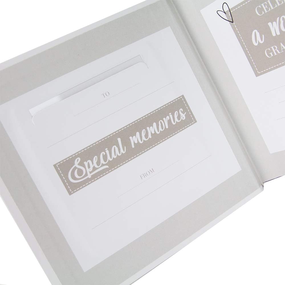 Álbum de fotos de nieta especial blanco moderno con texto dorado – Capacidad para 80 fotos de 4 x 6 pulgadas, idea de regalo perfecta para nieta