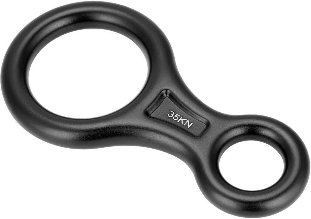 Tbest Terminal 8 Descender, 35KN Heavy Duty Climb Aluminum Figure 8 Descender Rigging Plate, Equipo de rescate para escalada en roca de Rappel al