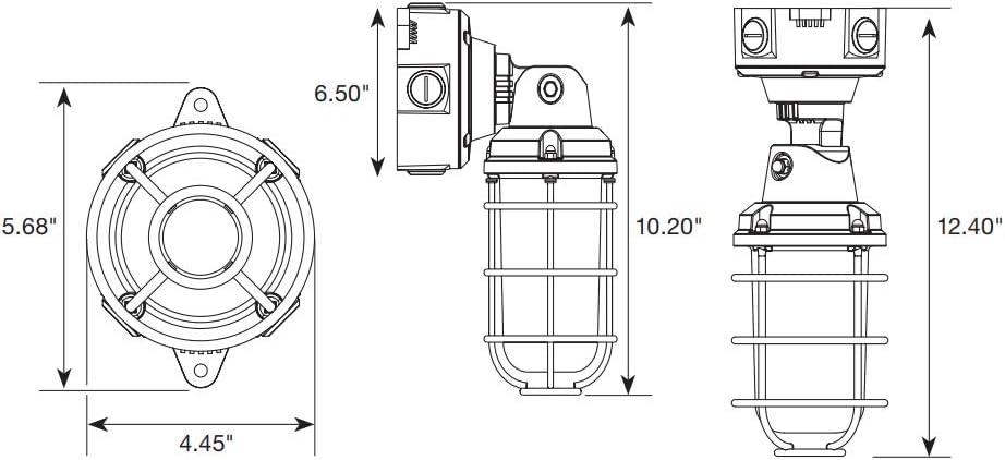 Nuvo 65172 LED Ajustable Vapor-Tight Luz de pared de seguridad para exteriores, 20 vatios, 4000K, 100-277 voltios