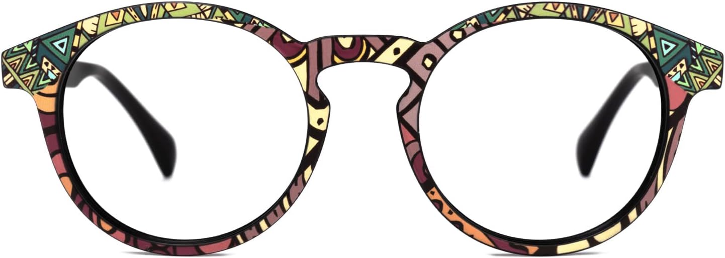 Zeelool Unisex Chic TR90 – Marco redondo para anteojos con lente transparente sin receta Street-Artist ZVFT0271